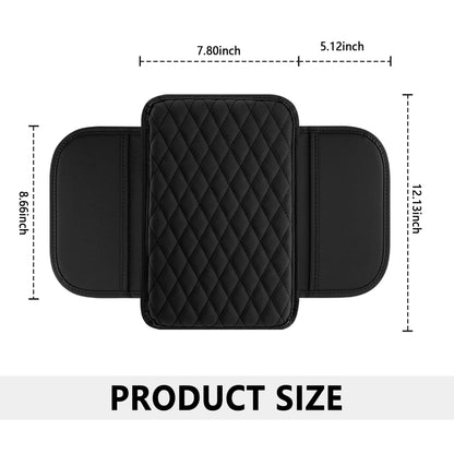 Stacool Car Armrest Cover Cushion Microfiber Leather Black