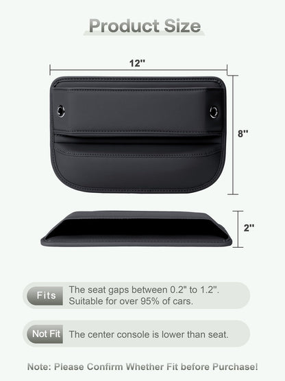 Leather Car Seat Gap Organizer for Car SUV Truck Black