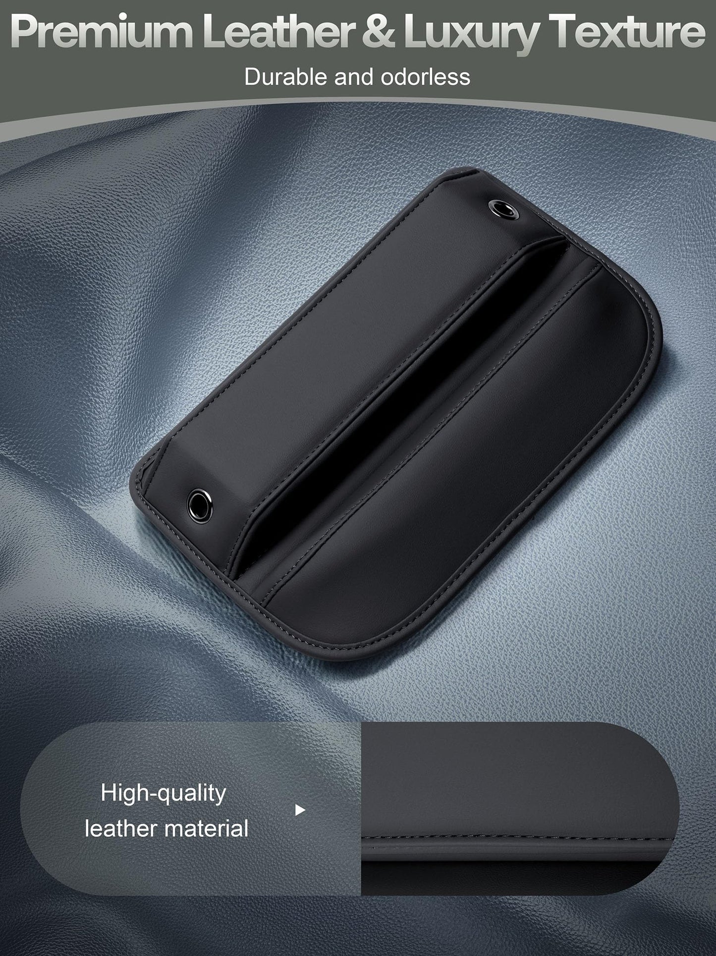 Leather Car Seat Gap Organizer for Car SUV Truck Black